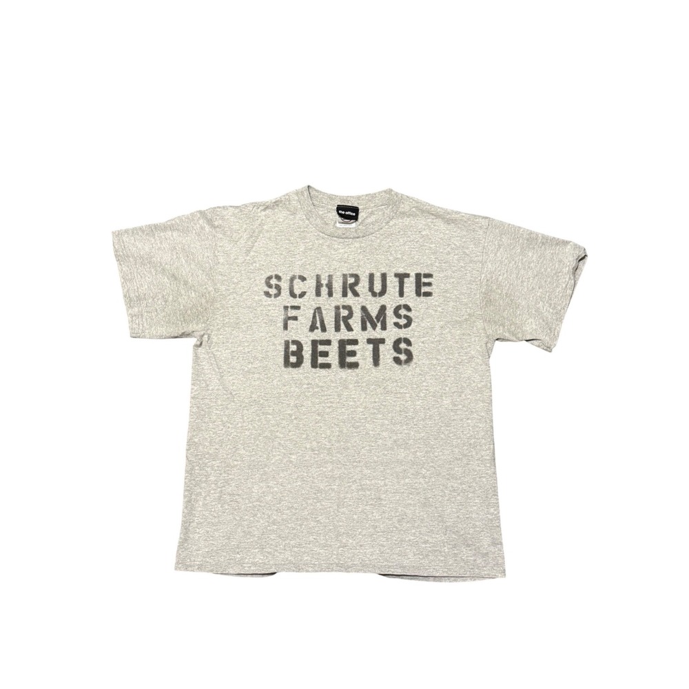 The Office Schrute Farms Beets T-Shirt Mens Large Gray Graphic Tee Dwight NBC